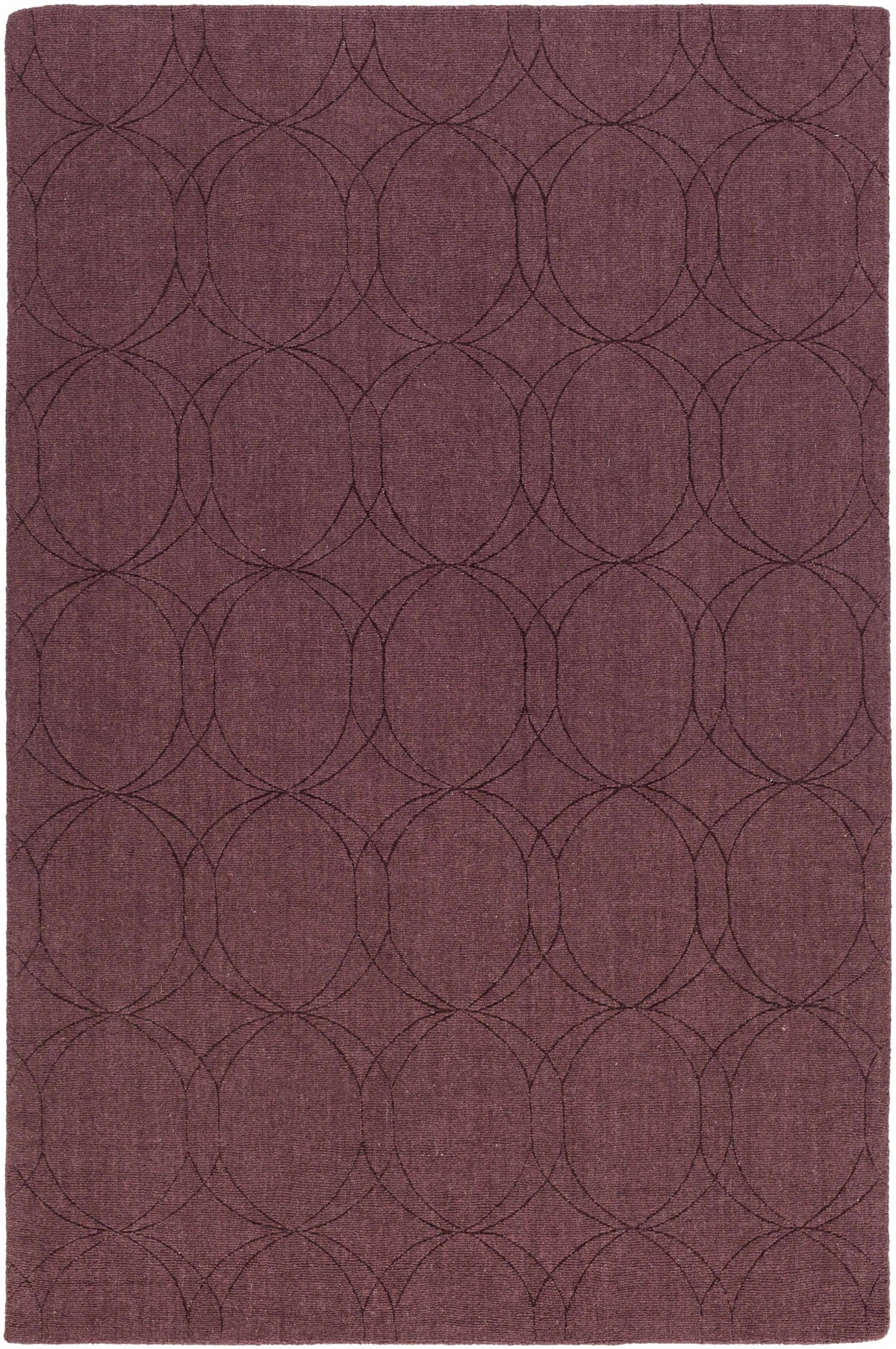 Dark Brown Hand Loomed 100% Wool Modern Rectangle Handmade rug, Indoor use only, no fringe, non-washable.