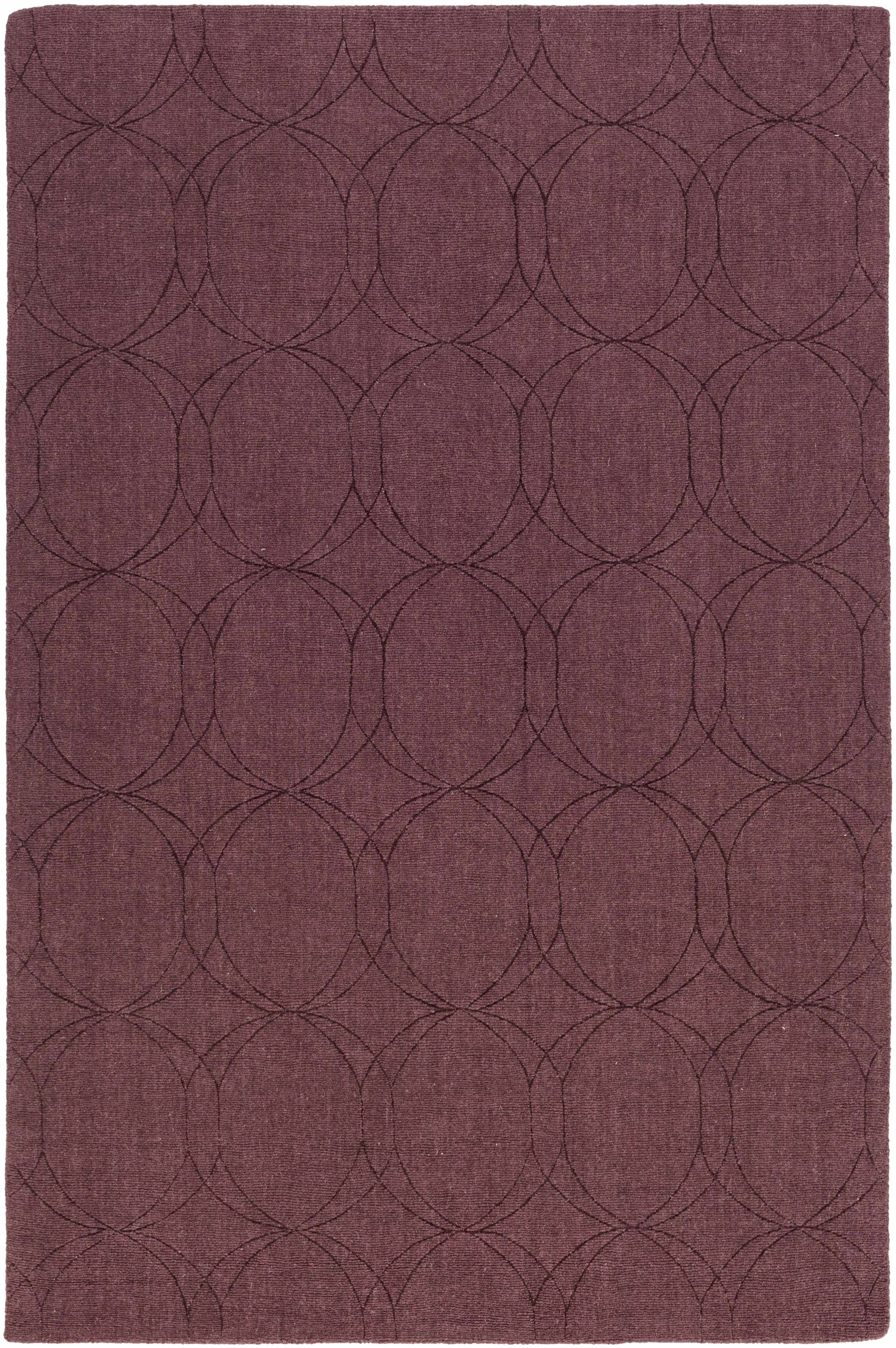 Dark Brown Hand Loomed 100% Wool Modern Rectangle Handmade rug, Indoor use only, no fringe, non-washable.
