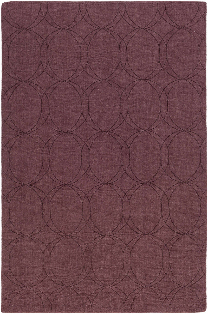Dark Brown Hand Loomed 100% Wool Modern Rectangle Handmade rug, Indoor use only, no fringe, non-washable.