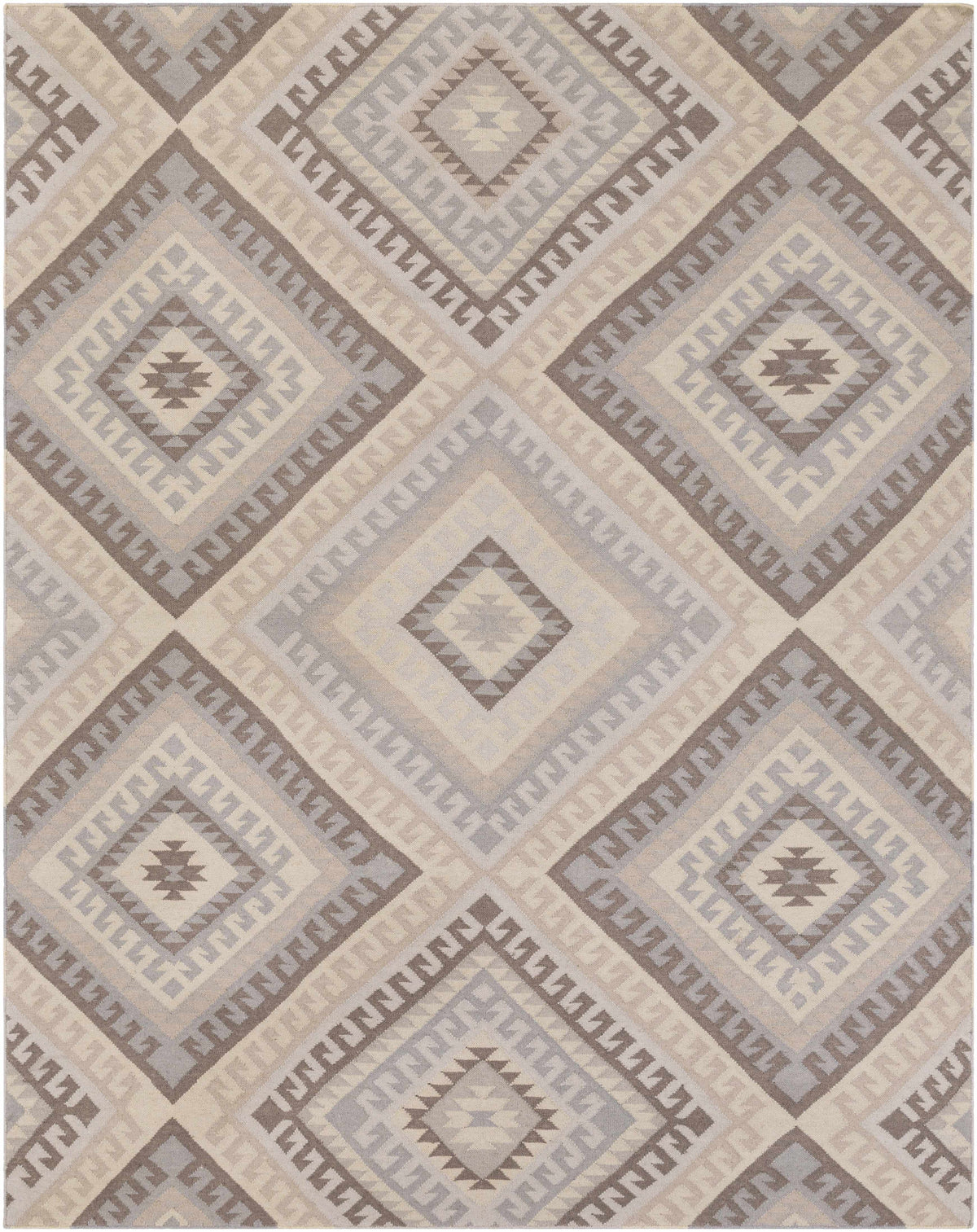 Gray Hand Woven 100% Wool Modern Rectangle Handmade rug, Indoor use only, no fringe, non-washable. runner also available