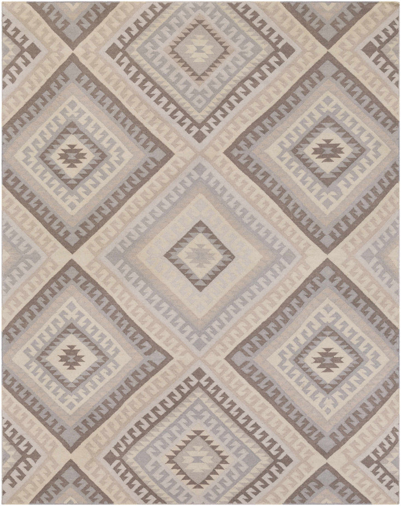 Gray Hand Woven 100% Wool Modern Rectangle Handmade rug, Indoor use only, no fringe, non-washable. runner also available