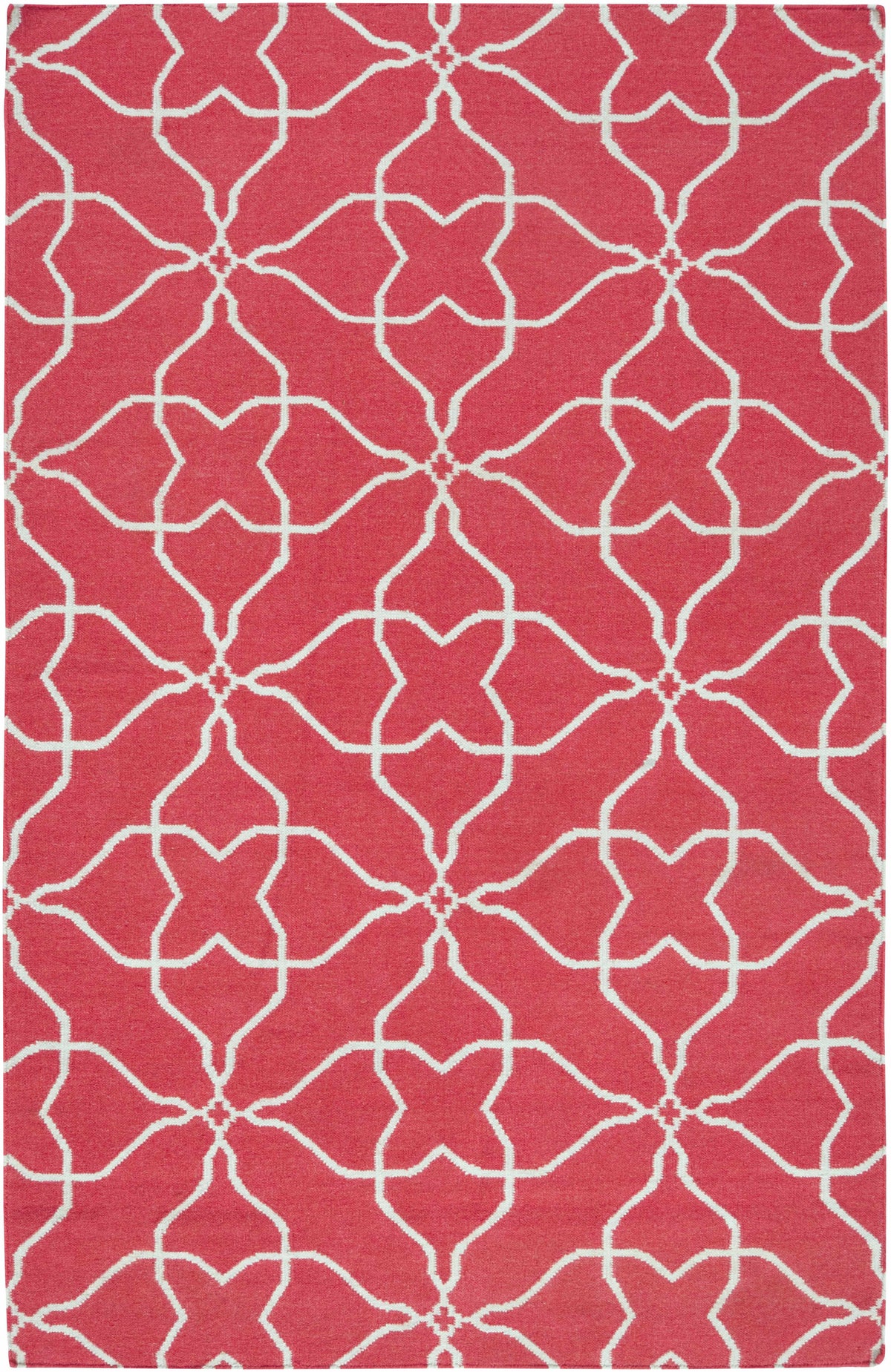 Pink Hand Woven 100% Wool Modern Rectangle Handmade rug, Indoor use only, no fringe, non-washable.