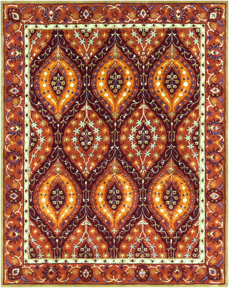 Burgundy Hand Tufted 100% Wool Traditional Rectangle Handmade rug, Indoor use only, no fringe, non-washable. runner also available