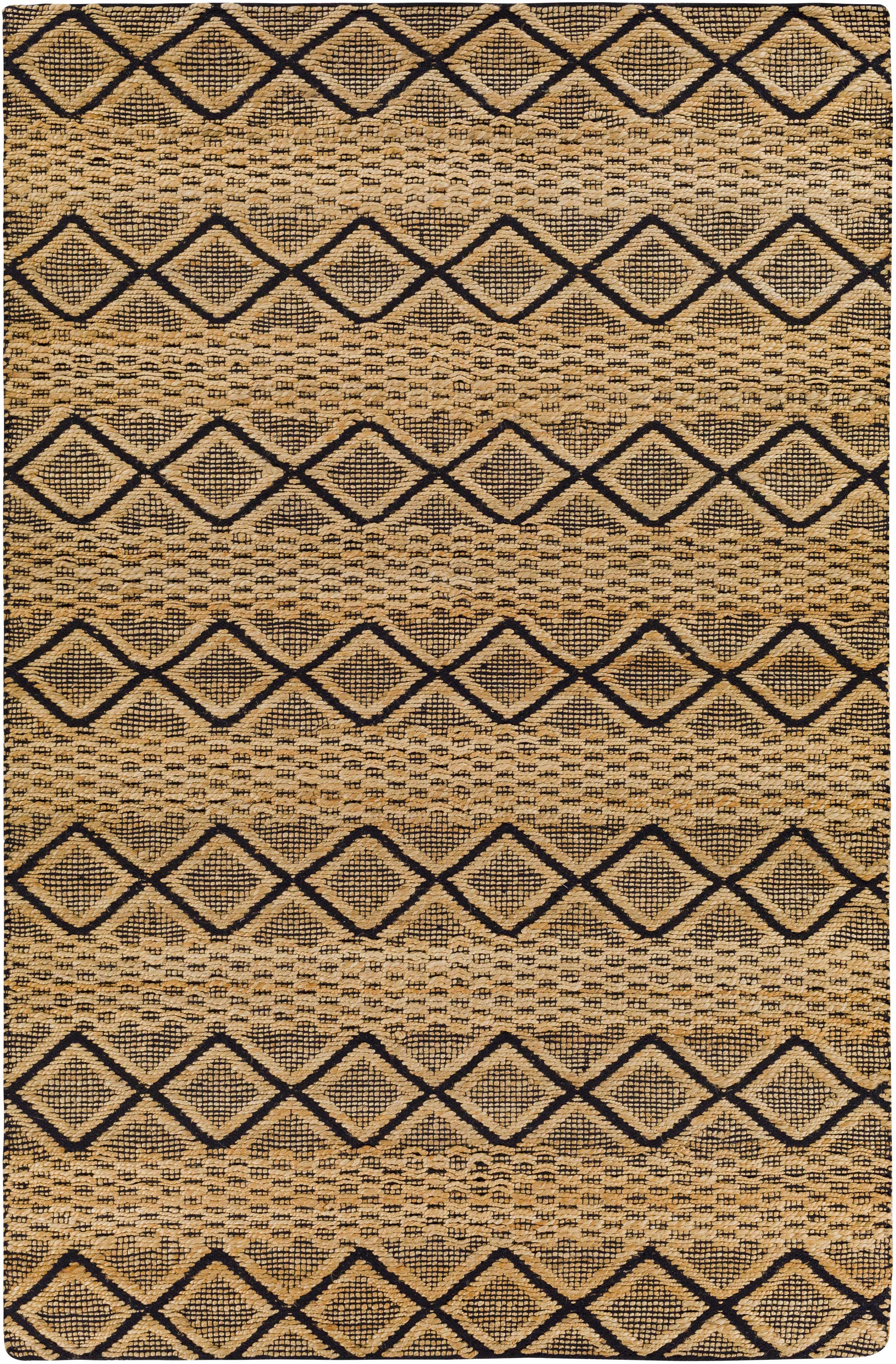 Tan Hand Woven 80% Jute, 20% Cotton Global Rectangle Handmade rug, Indoor use only, no fringe, non-washable. runner also available