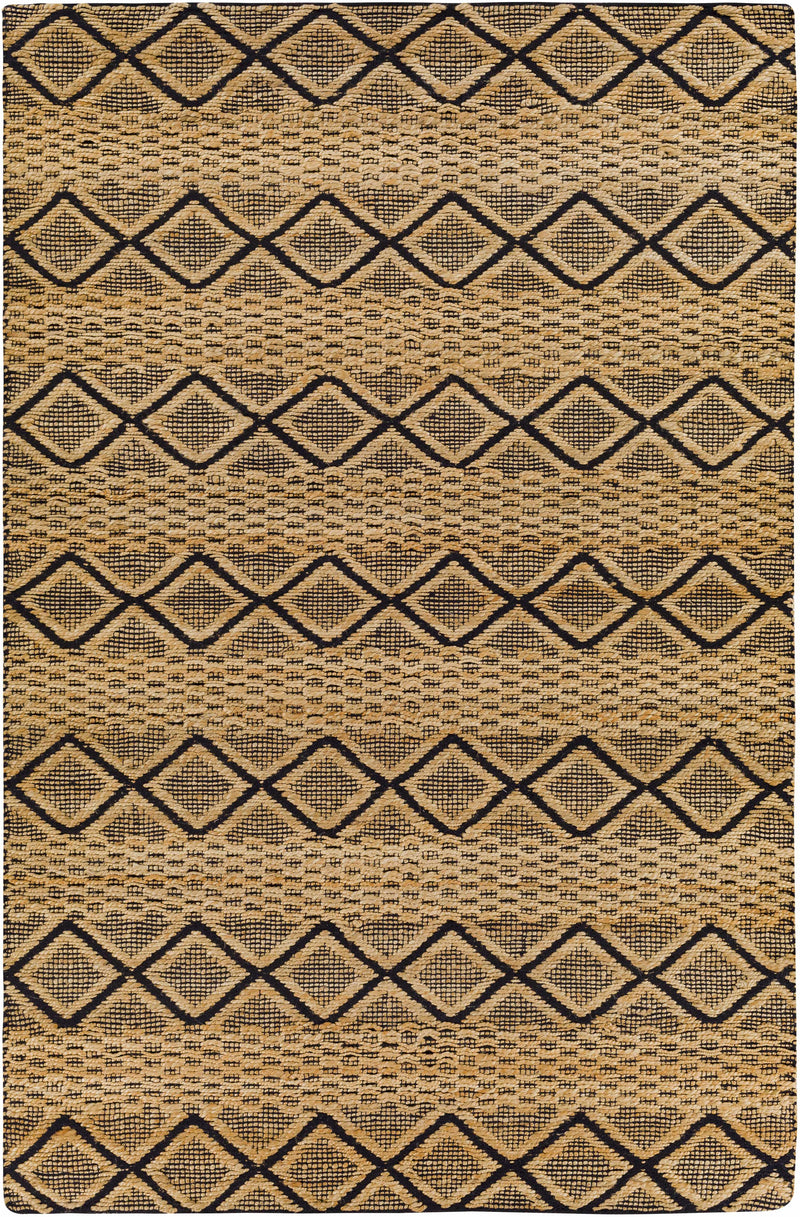 Tan Hand Woven 80% Jute, 20% Cotton Global Rectangle Handmade rug, Indoor use only, no fringe, non-washable. runner also available