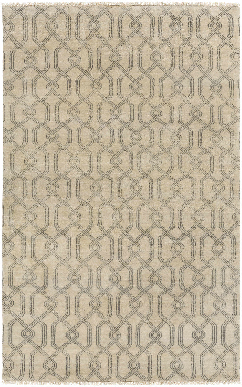 Charcoal Hand Knotted 100% Wool Modern Rectangle Handmade rug, Indoor use only, has fringe, non-washable.