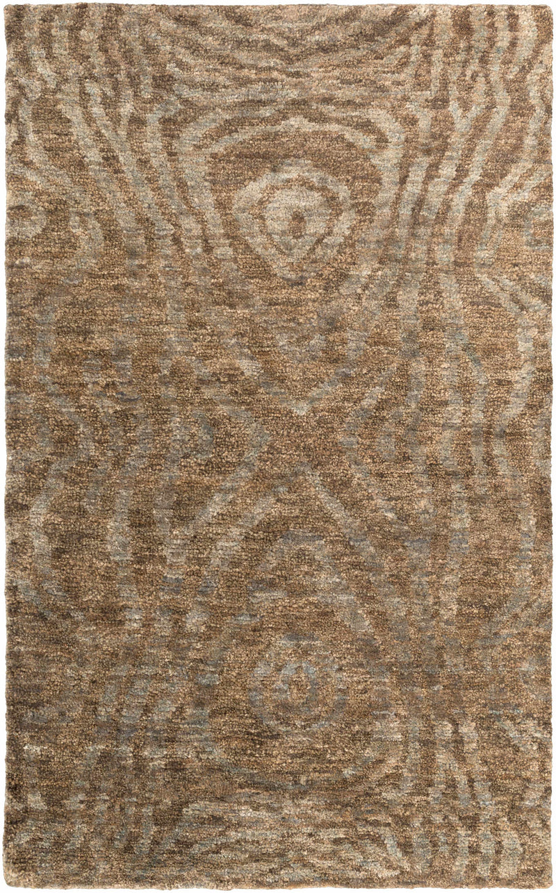 Charcoal Hand Knotted 100% Jute Modern Rectangle Handmade rug, Indoor use only, no fringe, non-washable.