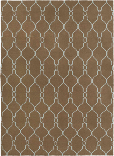 Medium Brown Hand Woven 100% Wool Modern Rectangle Handmade rug, Indoor use only, no fringe, non-washable. round, runner also available