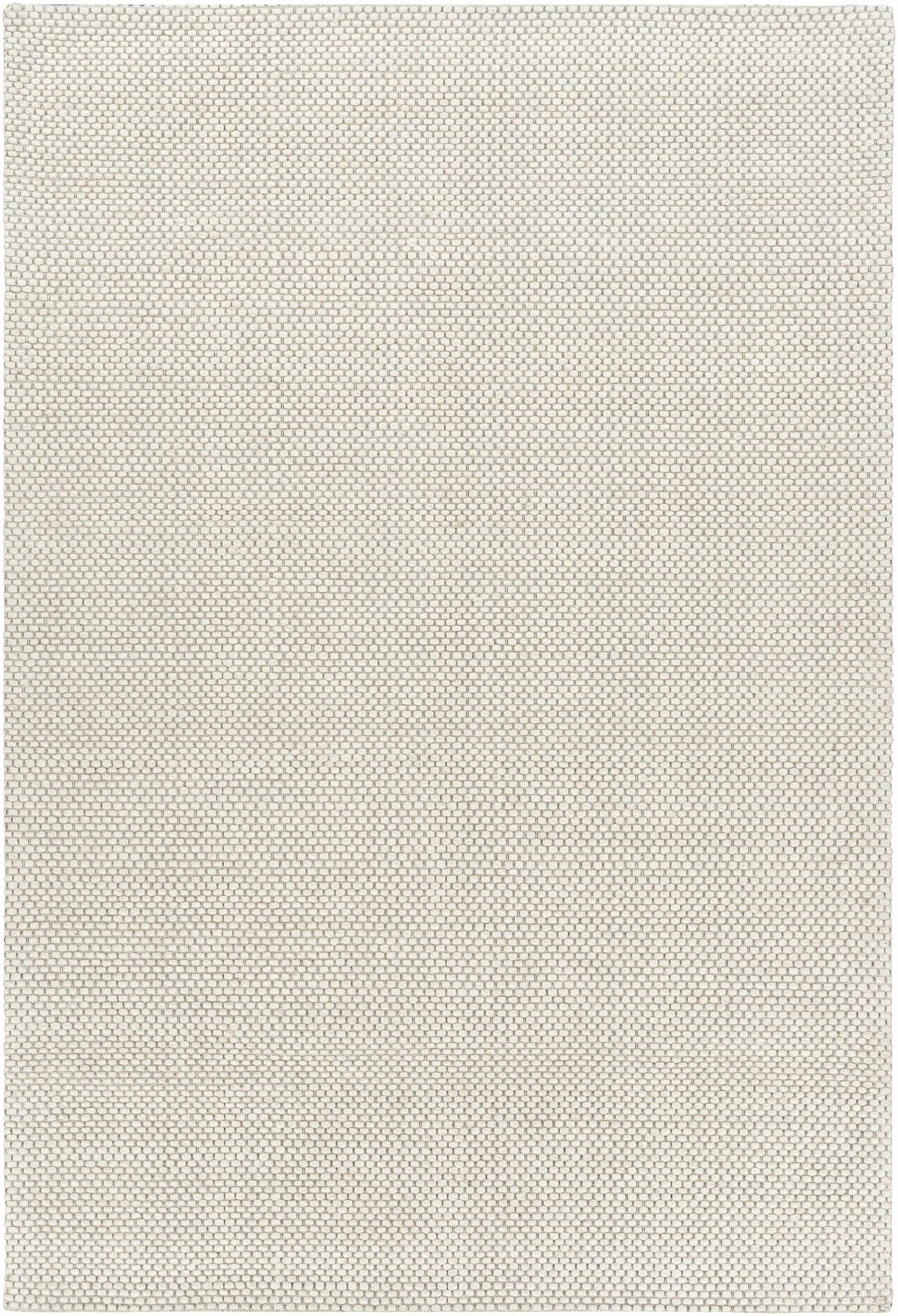 Cream Hand Woven 100% Wool Modern Rectangle Handmade rug, Indoor use only, no fringe, non-washable.