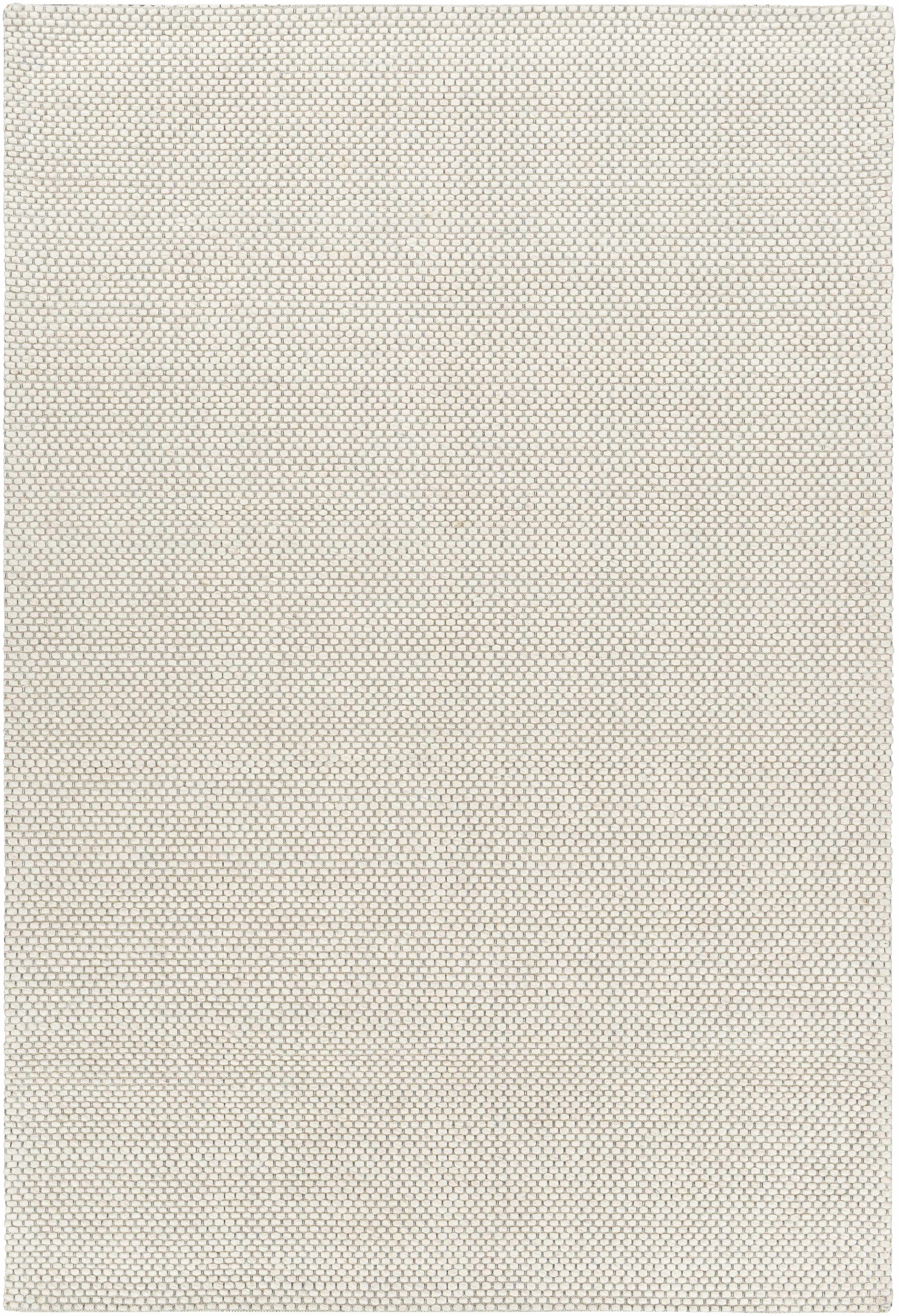 Cream Hand Woven 100% Wool Modern Rectangle Handmade rug, Indoor use only, no fringe, non-washable.