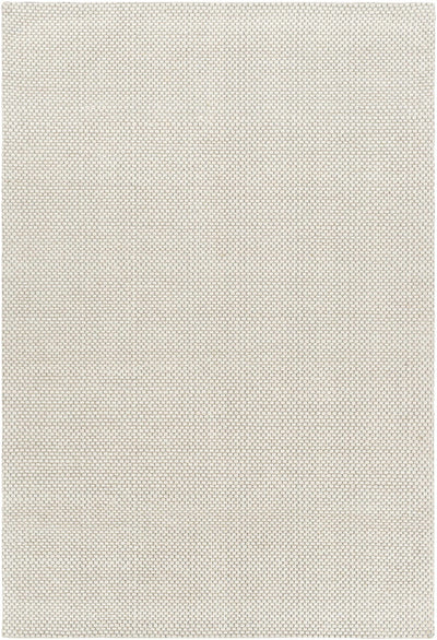 Cream Hand Woven 100% Wool Modern Rectangle Handmade rug, Indoor use only, no fringe, non-washable.