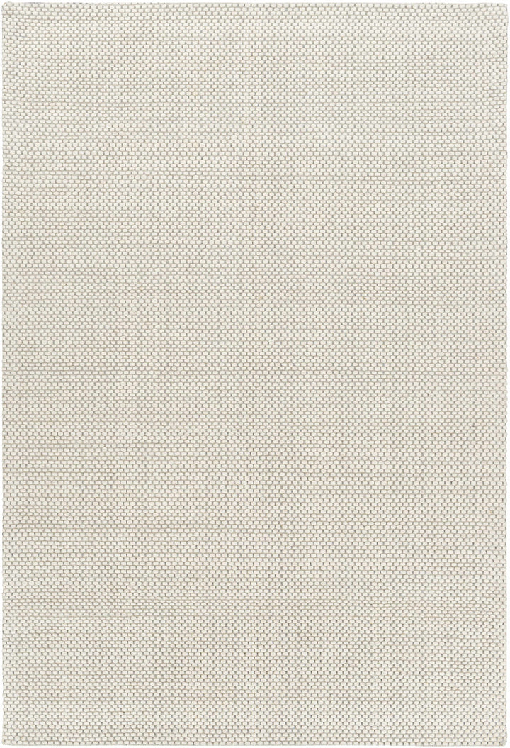 Cream Hand Woven 100% Wool Modern Rectangle Handmade rug, Indoor use only, no fringe, non-washable.