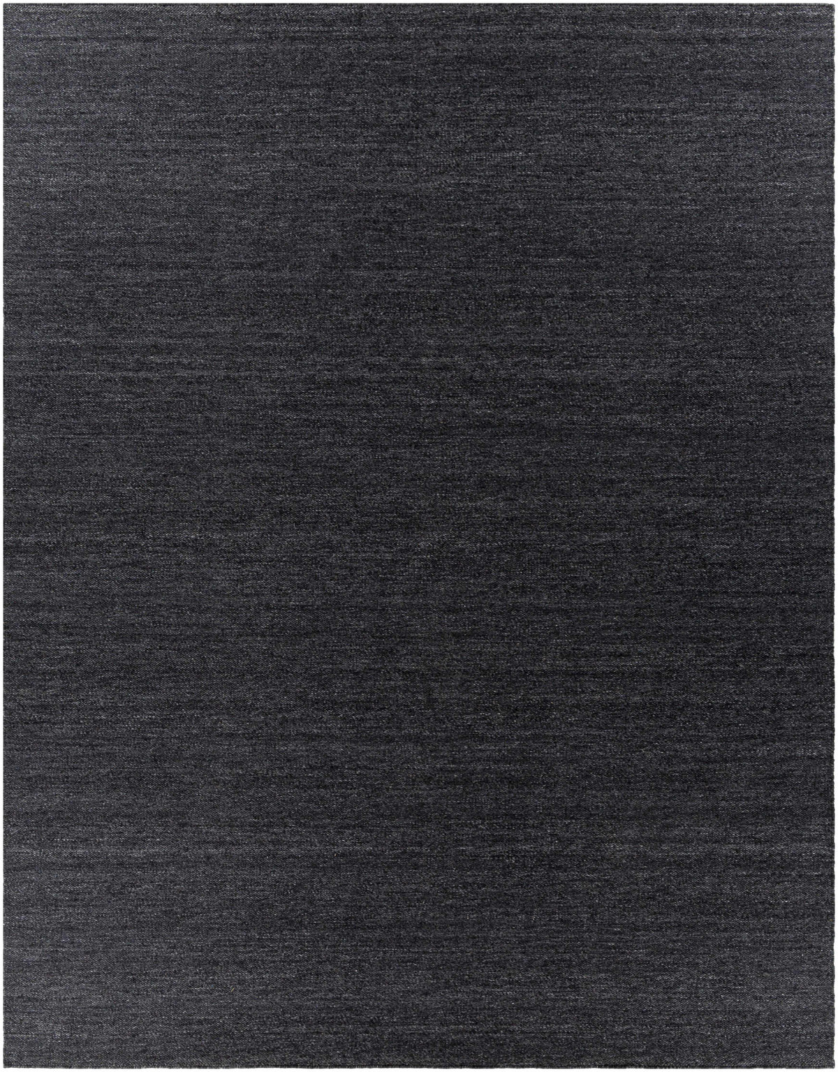 Black Hand Woven 100% Recycled PET Yarn Modern Rectangle Handmade rug, Indoor use only, no fringe, non-washable.