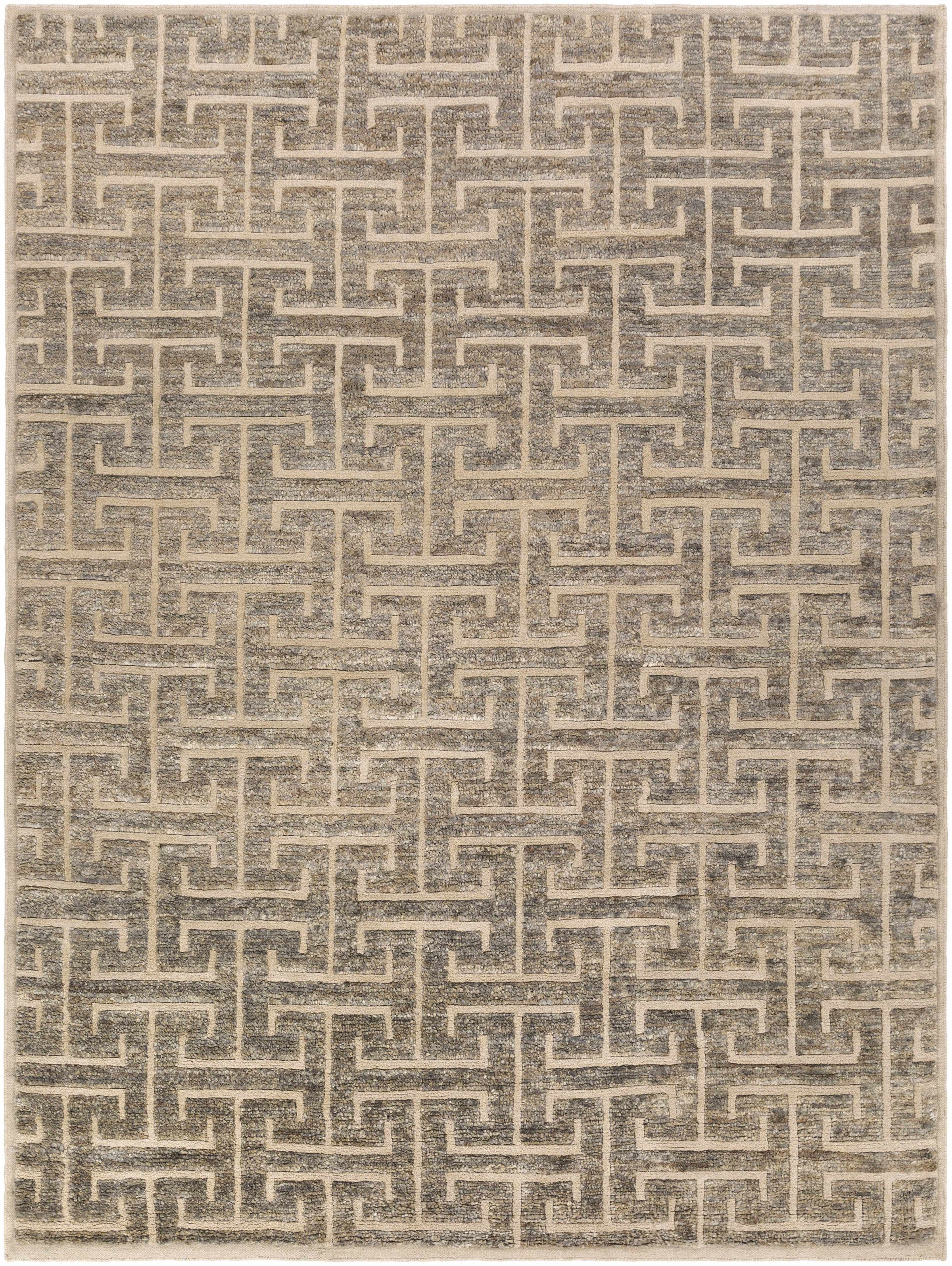 Pale Blue Hand Knotted 60% Wool, 40% Jute Modern Rectangle Handmade rug, Indoor use only, no fringe, non-washable.