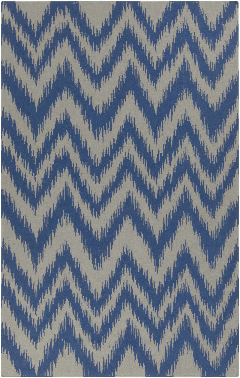Dark Blue Hand Woven 100% Wool Modern Rectangle Handmade rug, Indoor use only, no fringe, non-washable.