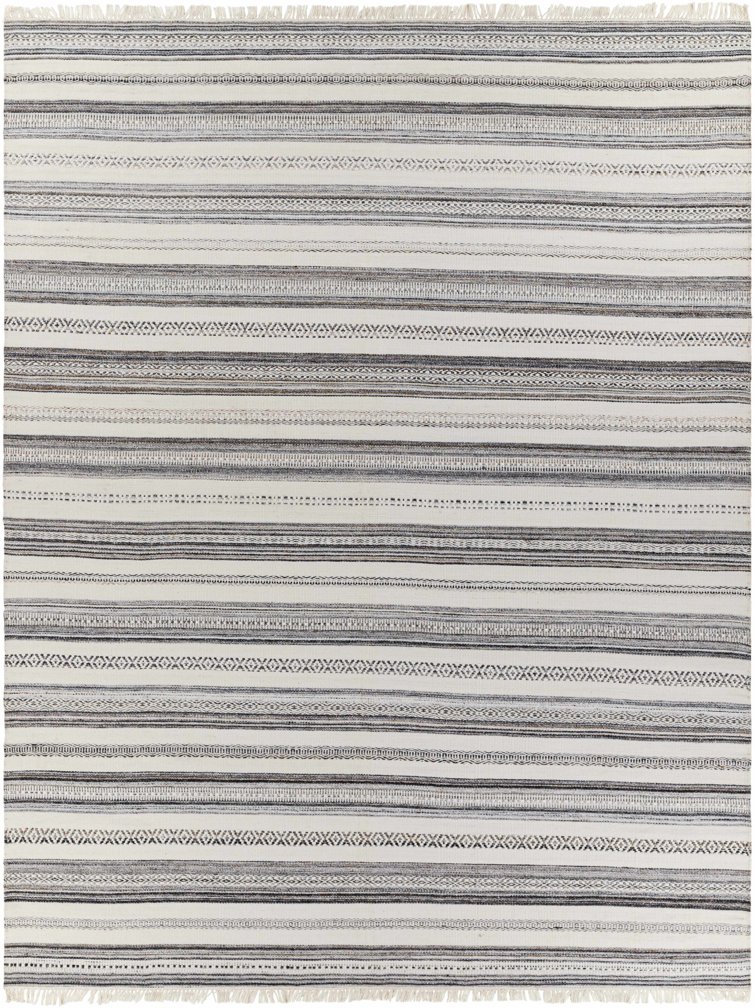 Light Beige Hand Woven 100% Recycled PET Yarn Modern Rectangle Handmade rug, Indoor use only, has fringe, non-washable. runner also available