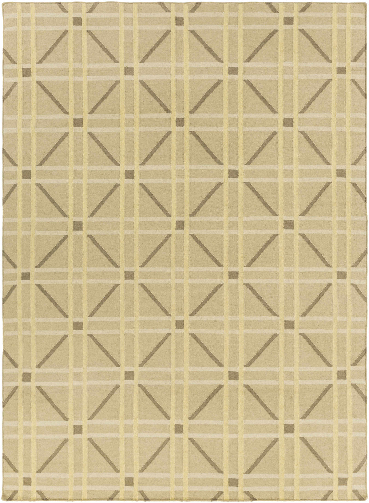 Tan Hand Woven 100% Wool Modern Rectangle Handmade rug, Indoor use only, no fringe, non-washable. runner also available