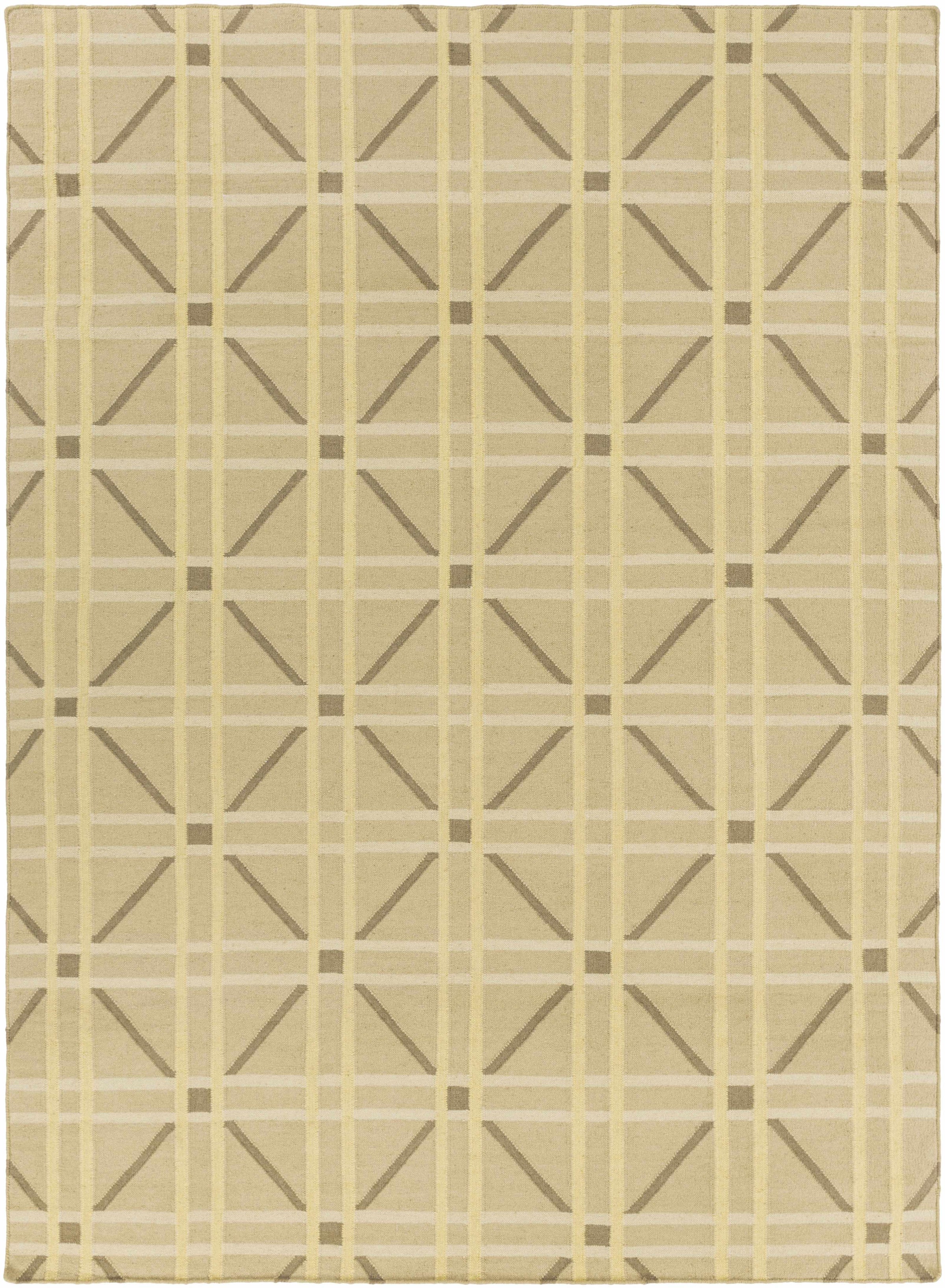 Tan Hand Woven 100% Wool Modern Rectangle Handmade rug, Indoor use only, no fringe, non-washable. runner also available
