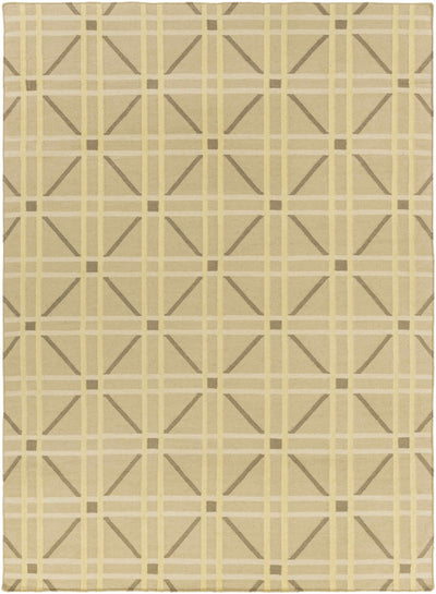 Tan Hand Woven 100% Wool Modern Rectangle Handmade rug, Indoor use only, no fringe, non-washable. runner also available