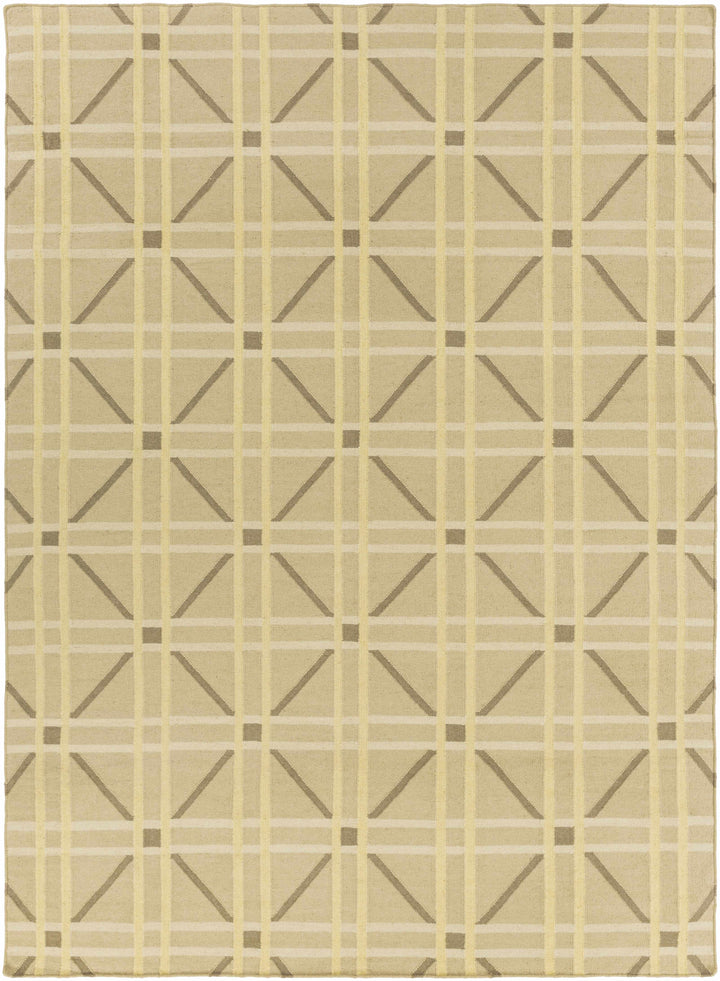 Tan Hand Woven 100% Wool Modern Rectangle Handmade rug, Indoor use only, no fringe, non-washable. runner also available