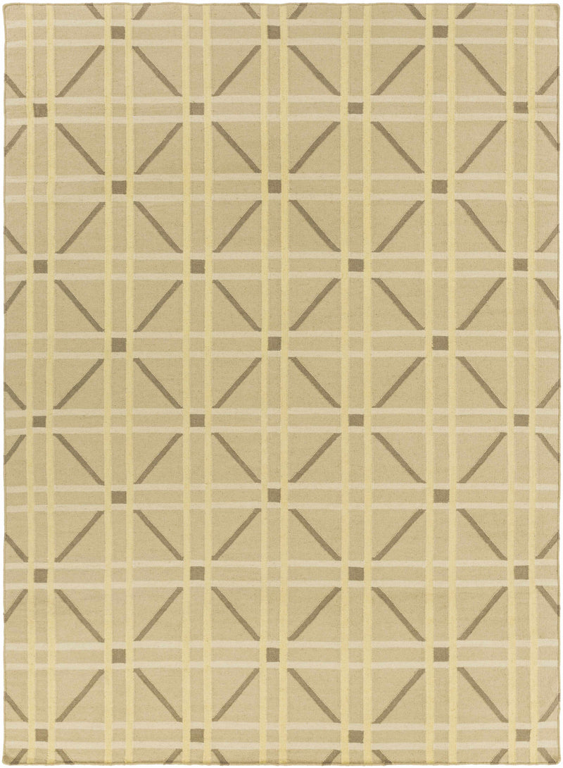 Tan Hand Woven 100% Wool Modern Rectangle Handmade rug, Indoor use only, no fringe, non-washable. runner also available