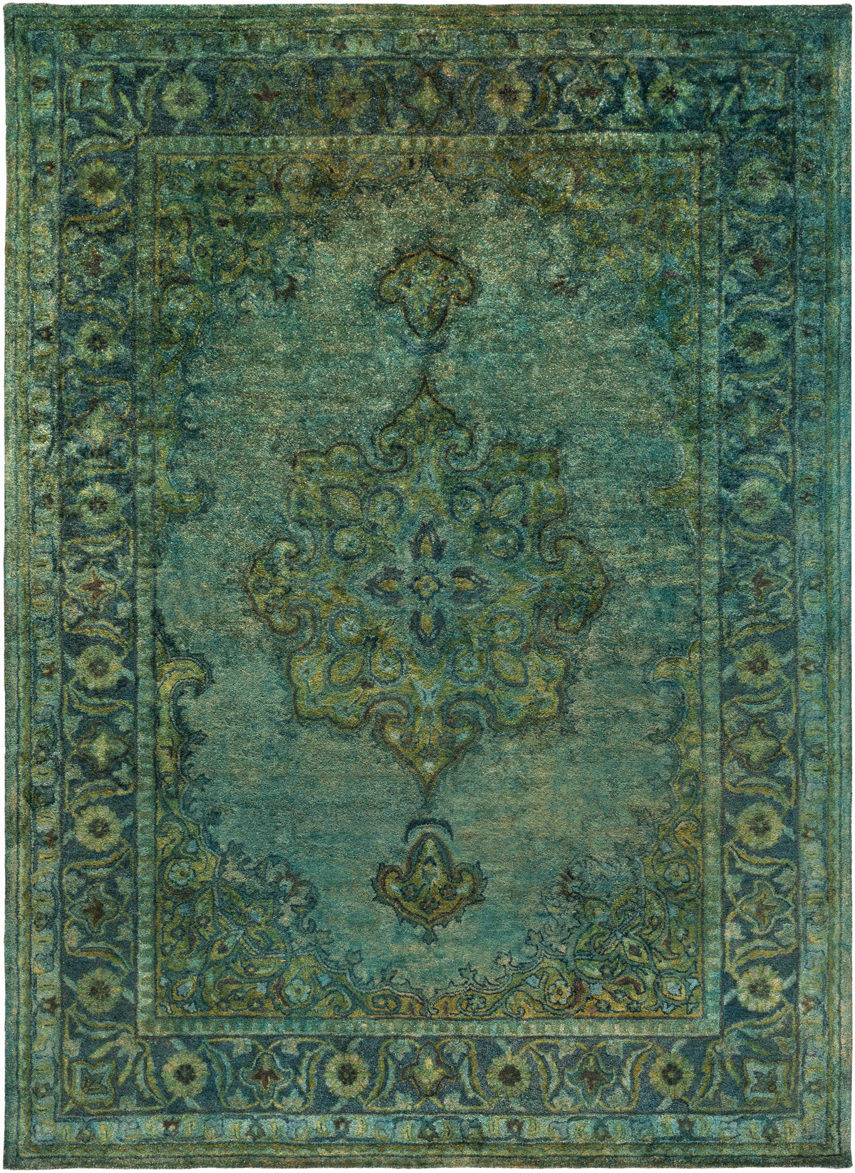Olive Hand Tufted 100% NZ Wool Traditional Rectangle Handmade rug, Indoor use only, no fringe, non-washable.