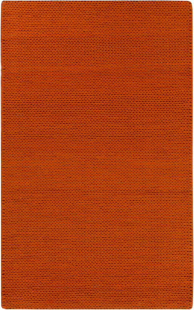 Burnt Orange Hand Woven 100% Wool Cottage Rectangle Handmade rug, Indoor use only, no fringe, non-washable.