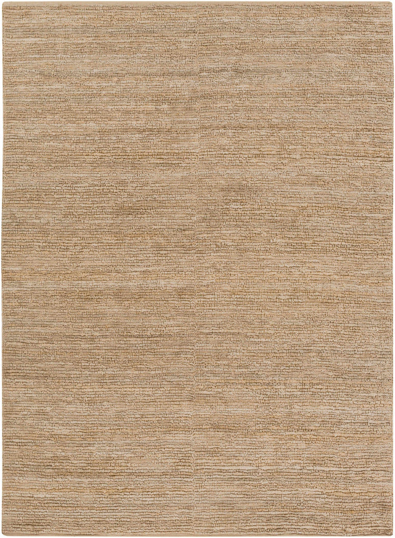 Tan Hand Woven 100% Jute Cottage Rectangle Handmade rug, Indoor use only, no fringe, non-washable. round, runner, square also available