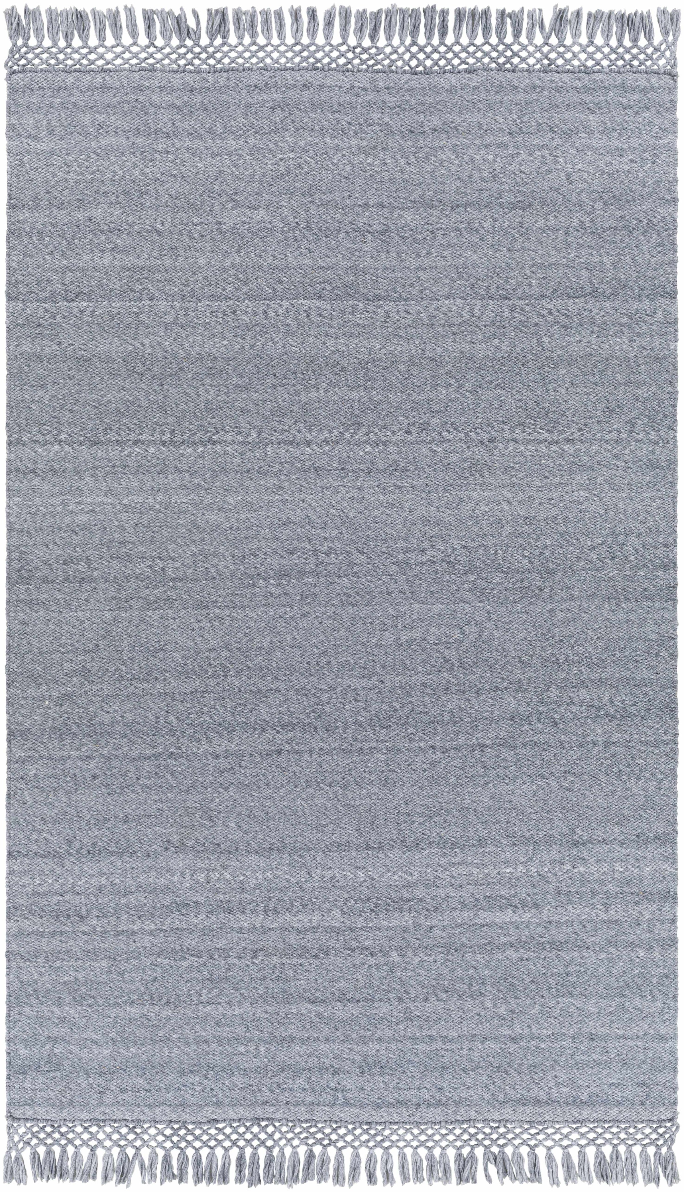 Slate Hand Woven 100% Recycled PET Yarn Modern Rectangle Handmade rug, Indoor use only, has fringe, non-washable. runner also available