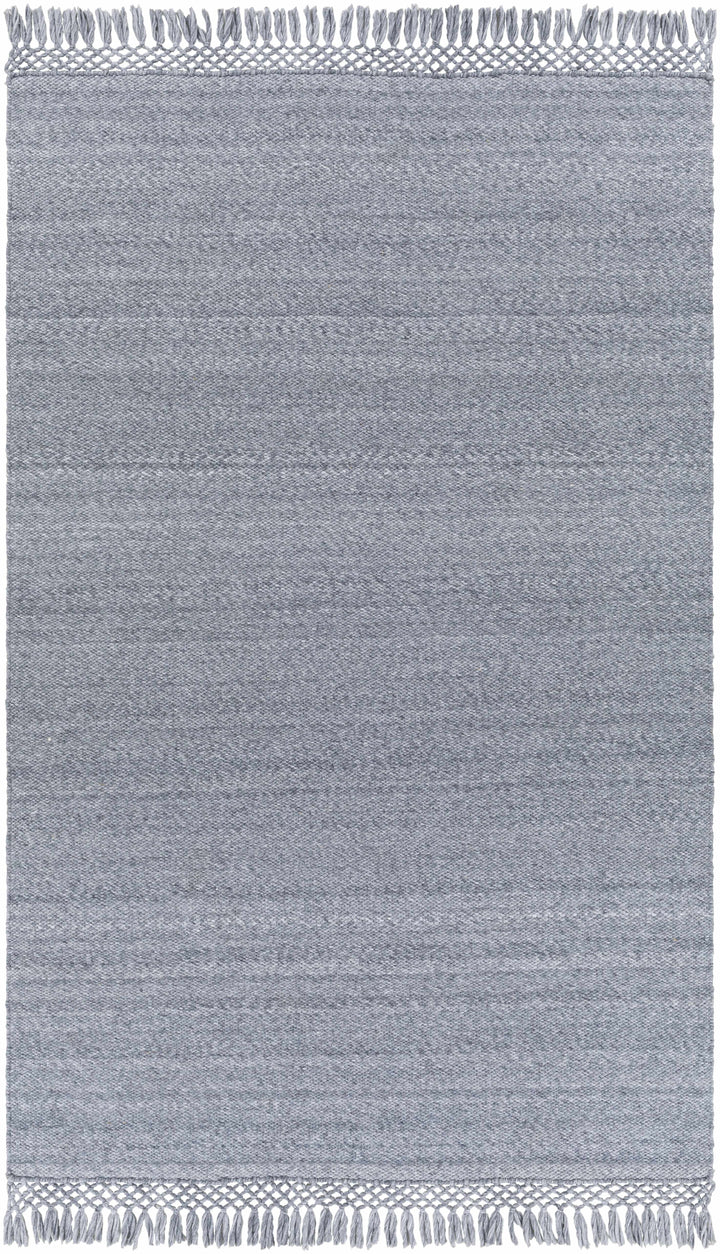 Slate Hand Woven 100% Recycled PET Yarn Modern Rectangle Handmade rug, Indoor use only, has fringe, non-washable. runner also available