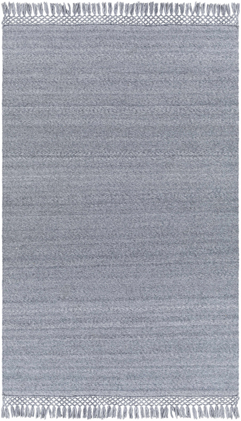 Slate Hand Woven 100% Recycled PET Yarn Modern Rectangle Handmade rug, Indoor use only, has fringe, non-washable. runner also available