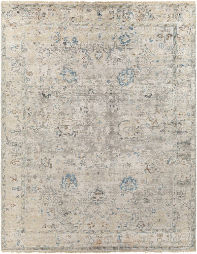 Denim Hand Knotted 100% Viscose Traditional Rectangle Handmade rug, Indoor use only, has fringe, non-washable. runner also available