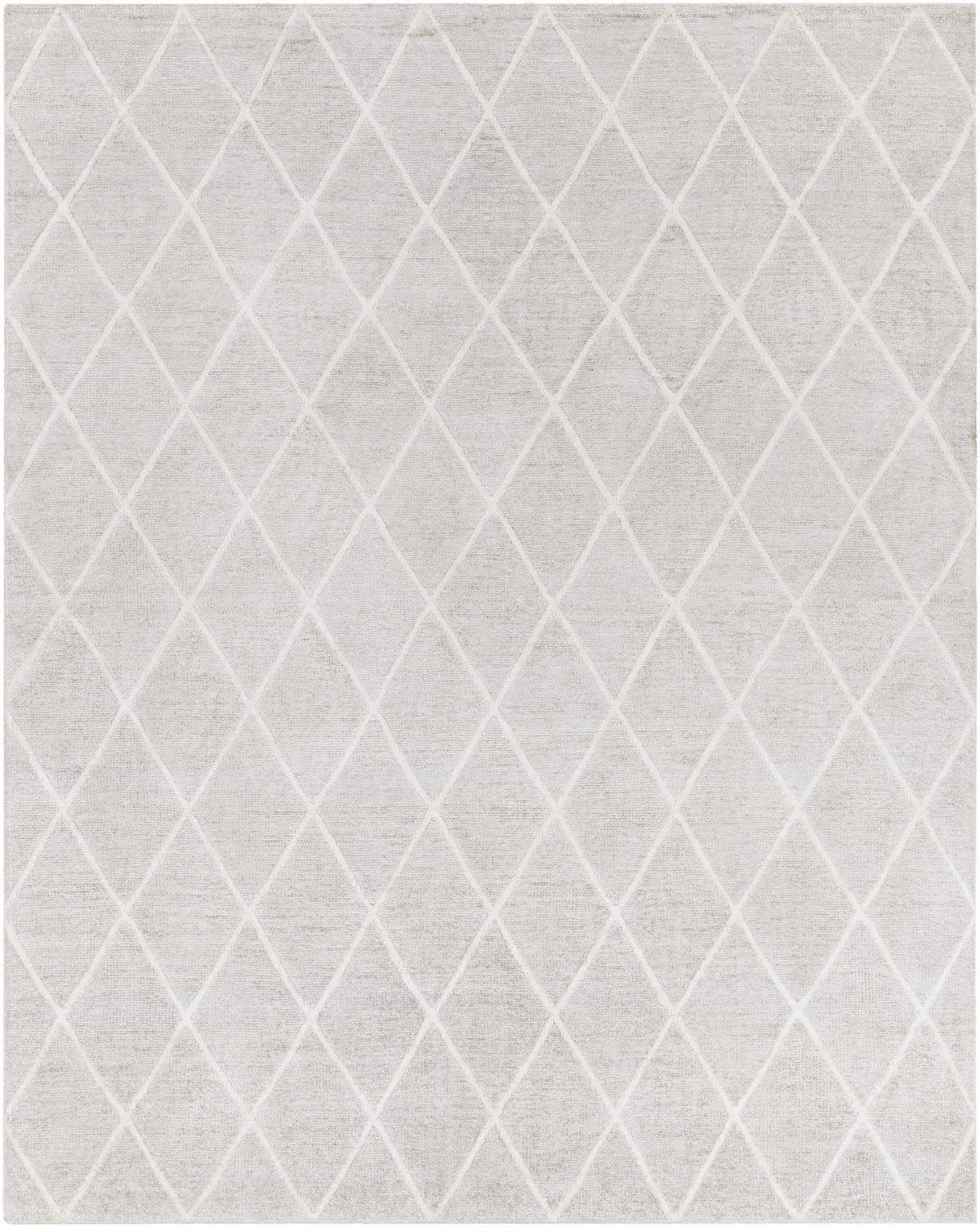 Light Gray Hand Knotted 100% Viscose Modern Rectangle Handmade rug, Indoor use only, no fringe, non-washable.