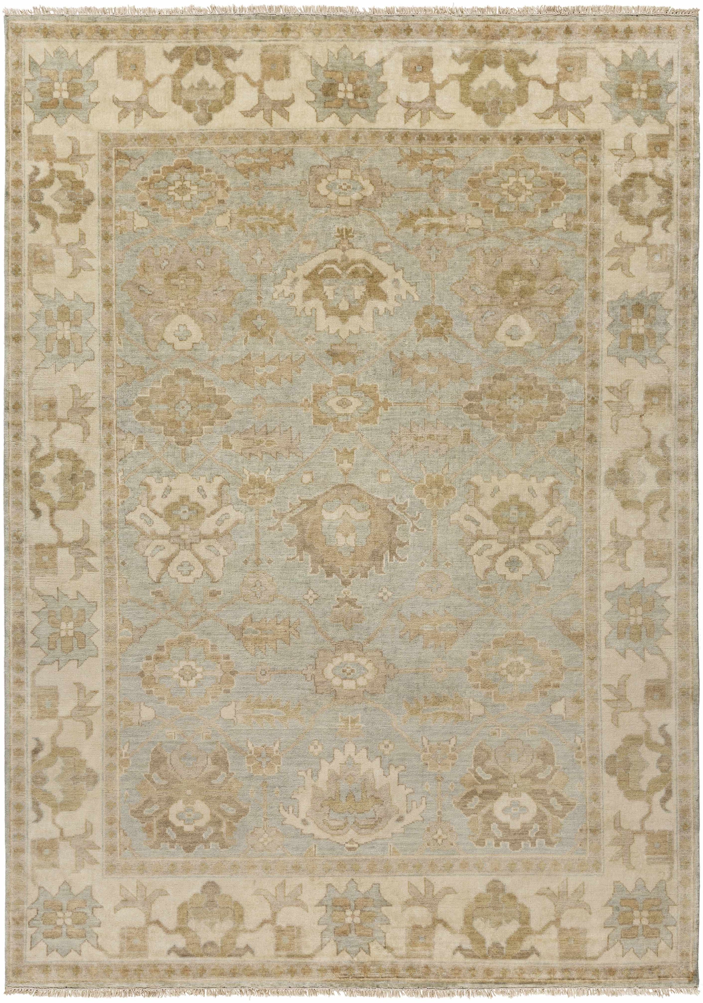 Wheat Hand Knotted 100% NZ Wool Traditional Rectangle Handmade rug, Indoor use only, has fringe, non-washable.