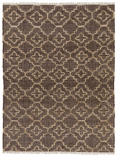 Dark Brown Hand Woven 100% Jute Modern Rectangle Handmade rug, Indoor use only, has fringe, non-washable. runner also available
