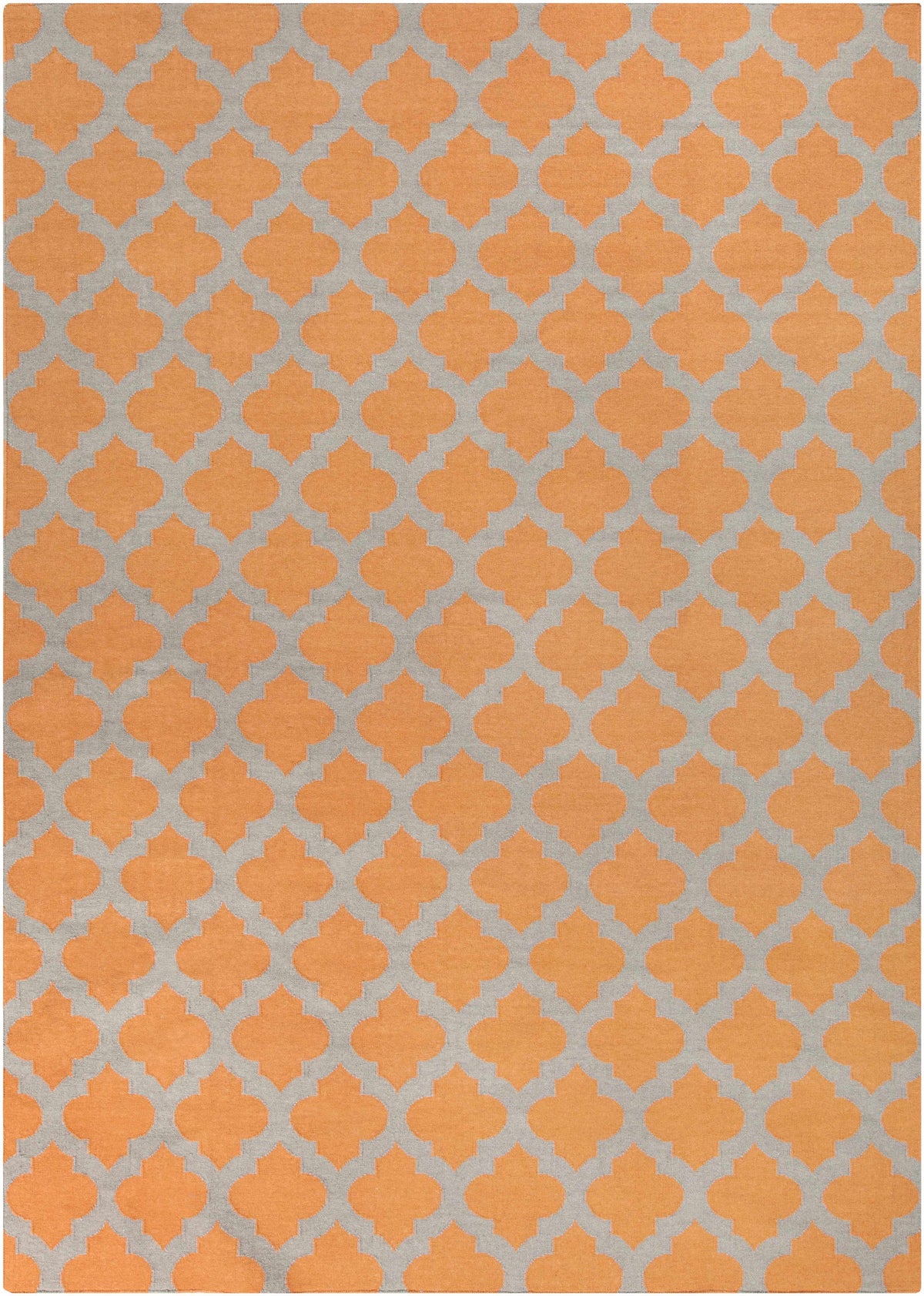 Orange Hand Woven 100% Wool Modern Rectangle Handmade rug, Indoor use only, no fringe, non-washable. runner also available