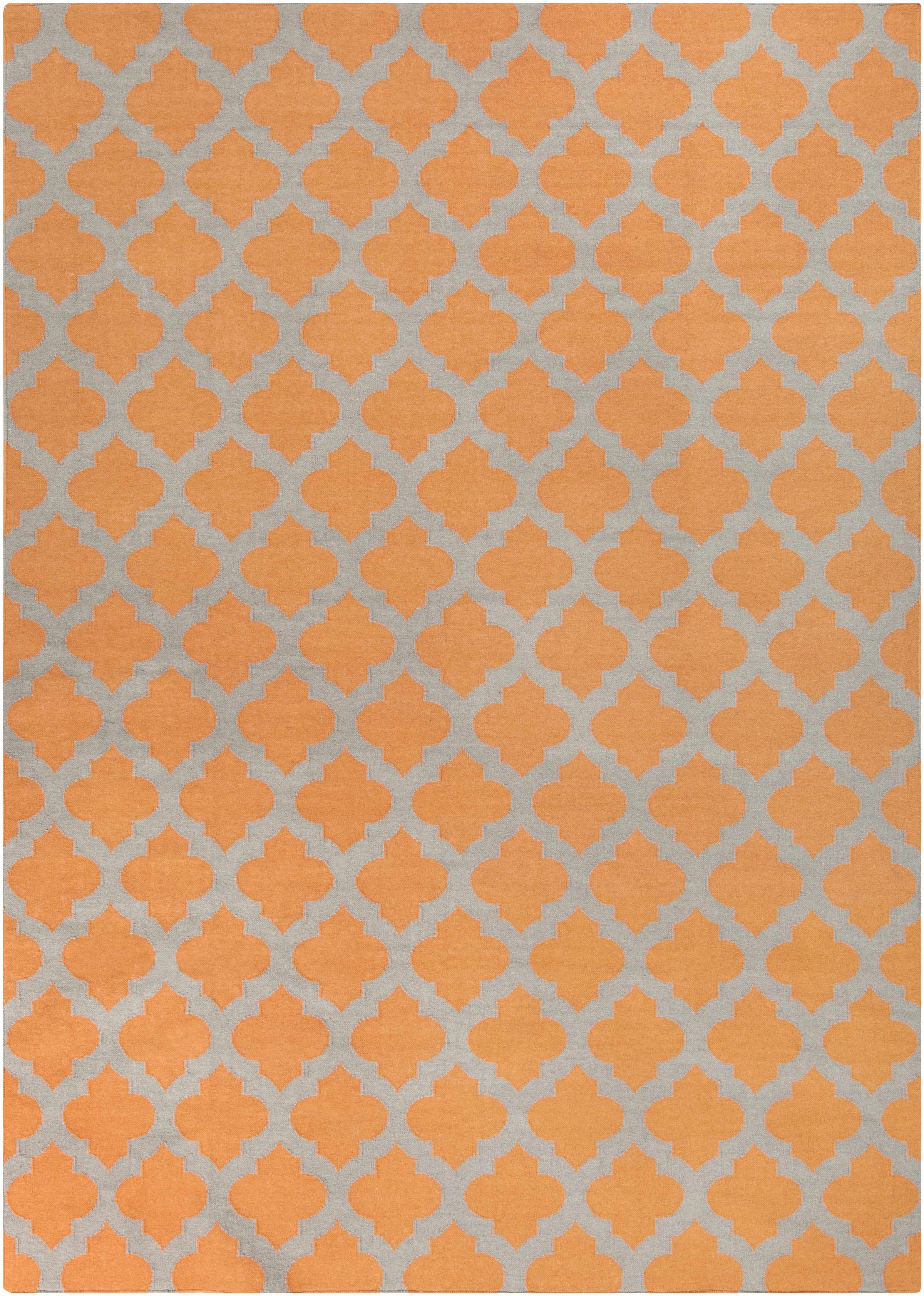Orange Hand Woven 100% Wool Modern Rectangle Handmade rug, Indoor use only, no fringe, non-washable. runner also available