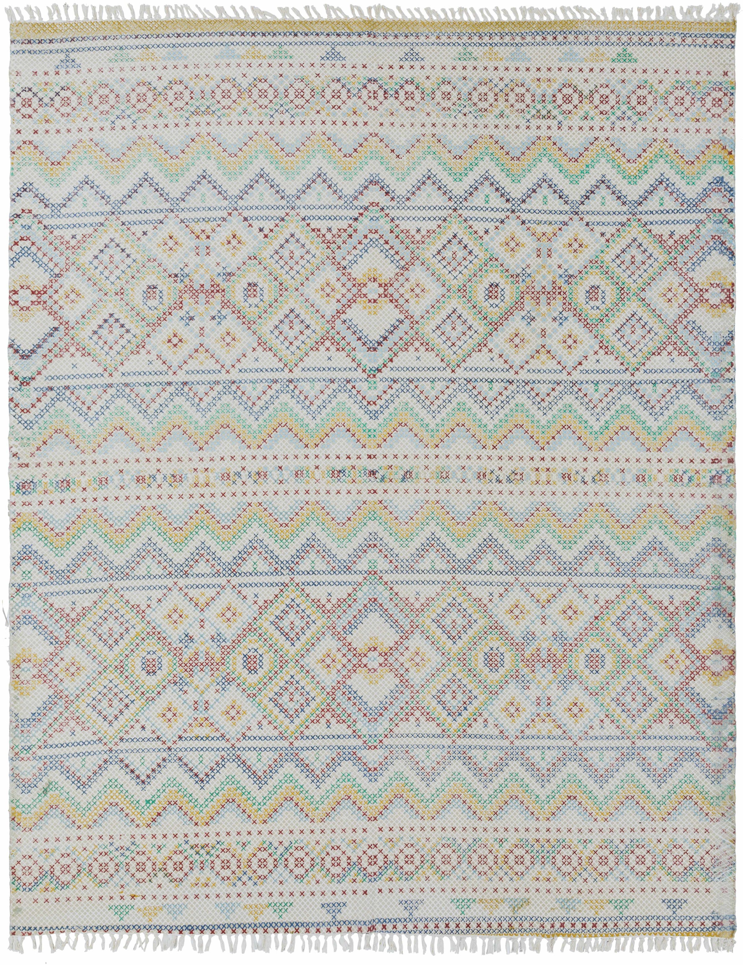 Blue Hand Woven 100% Cotton Cottage Rectangle Handmade rug, Indoor use only, no fringe, non-washable. runner also available
