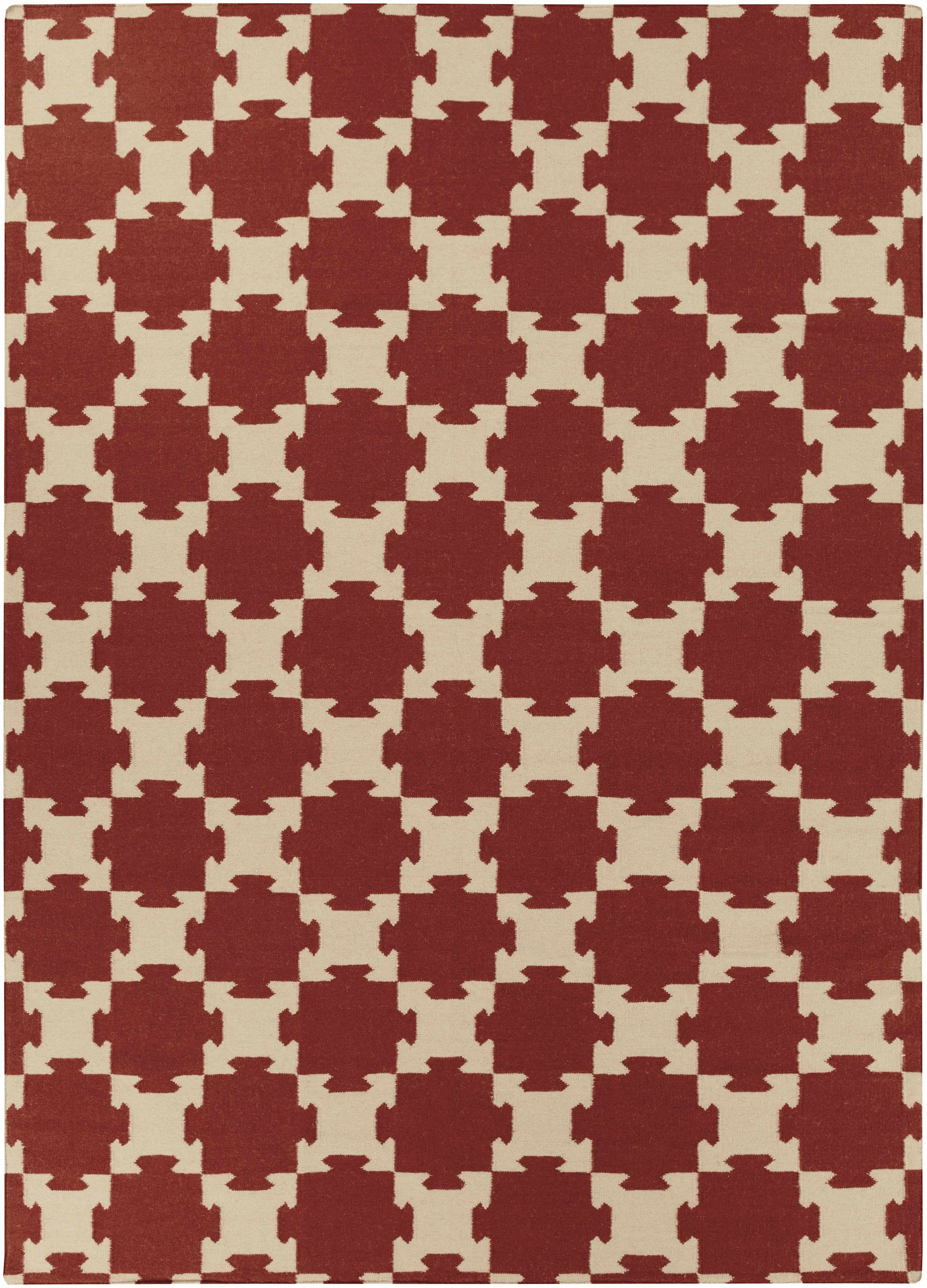 Burgundy Hand Woven 100% Wool Modern Rectangle Handmade rug, Indoor use only, no fringe, non-washable.