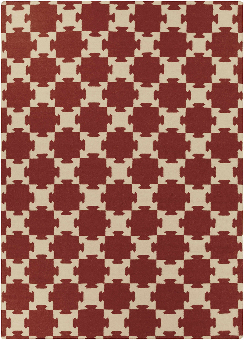 Burgundy Hand Woven 100% Wool Modern Rectangle Handmade rug, Indoor use only, no fringe, non-washable.