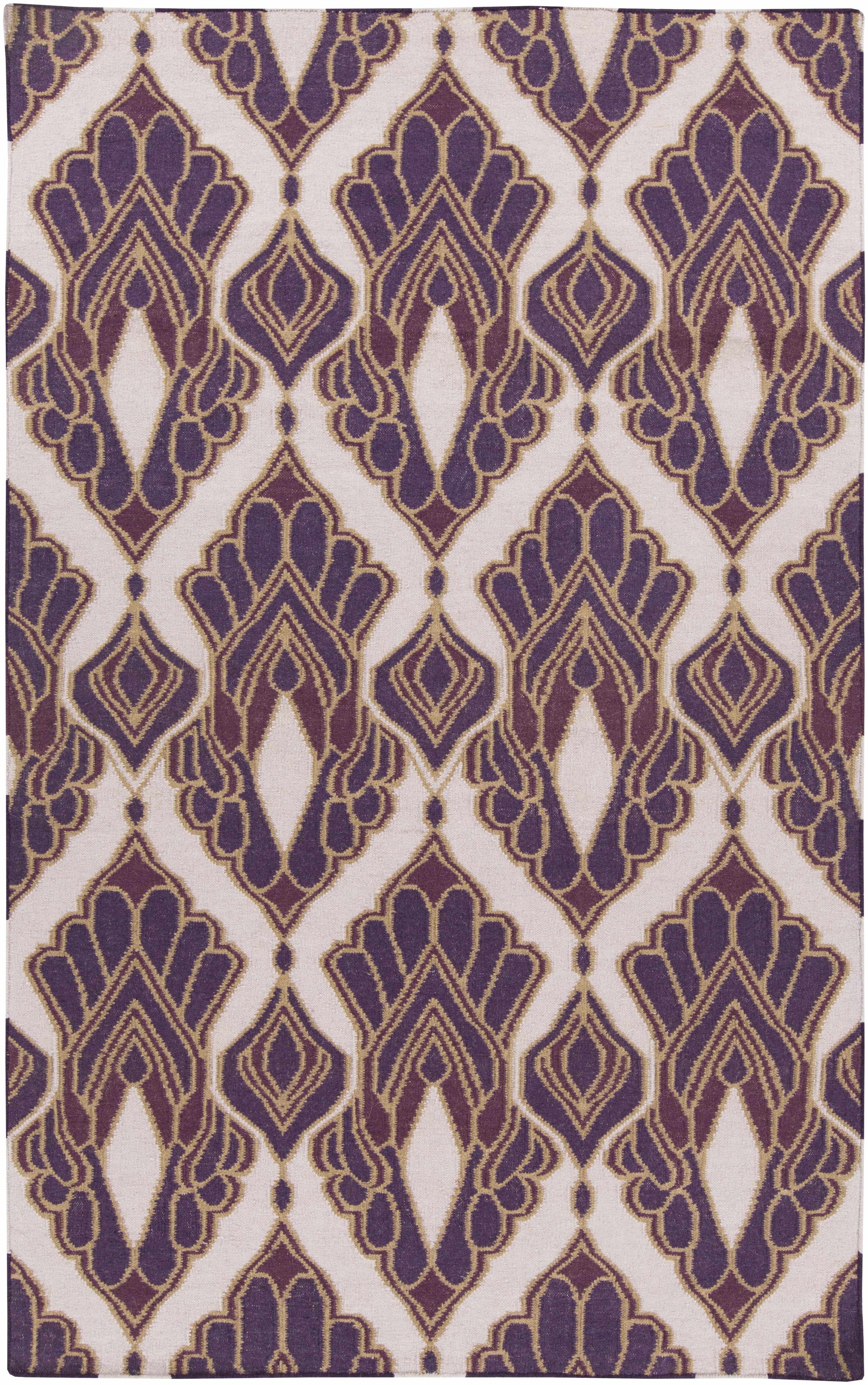 Dark Purple Hand Woven 100% Wool Modern Rectangle Handmade rug, Indoor use only, no fringe, non-washable. runner also available