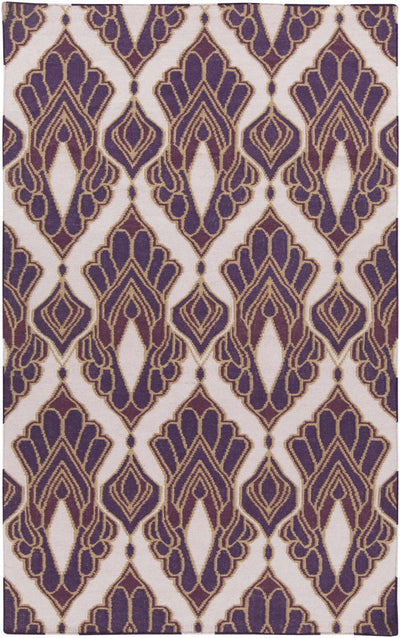 Dark Purple Hand Woven 100% Wool Modern Rectangle Handmade rug, Indoor use only, no fringe, non-washable. runner also available