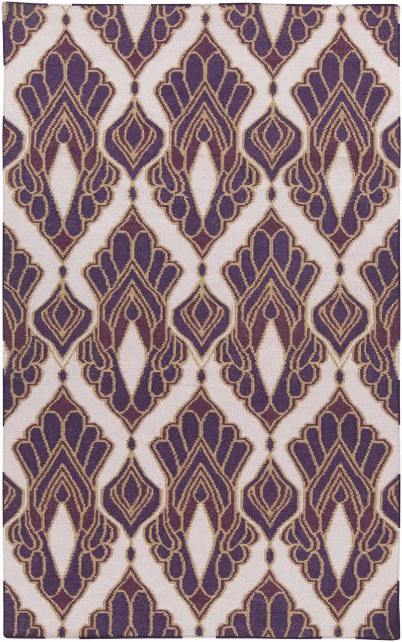 Dark Purple Hand Woven 100% Wool Modern Rectangle Handmade rug, Indoor use only, no fringe, non-washable. runner also available