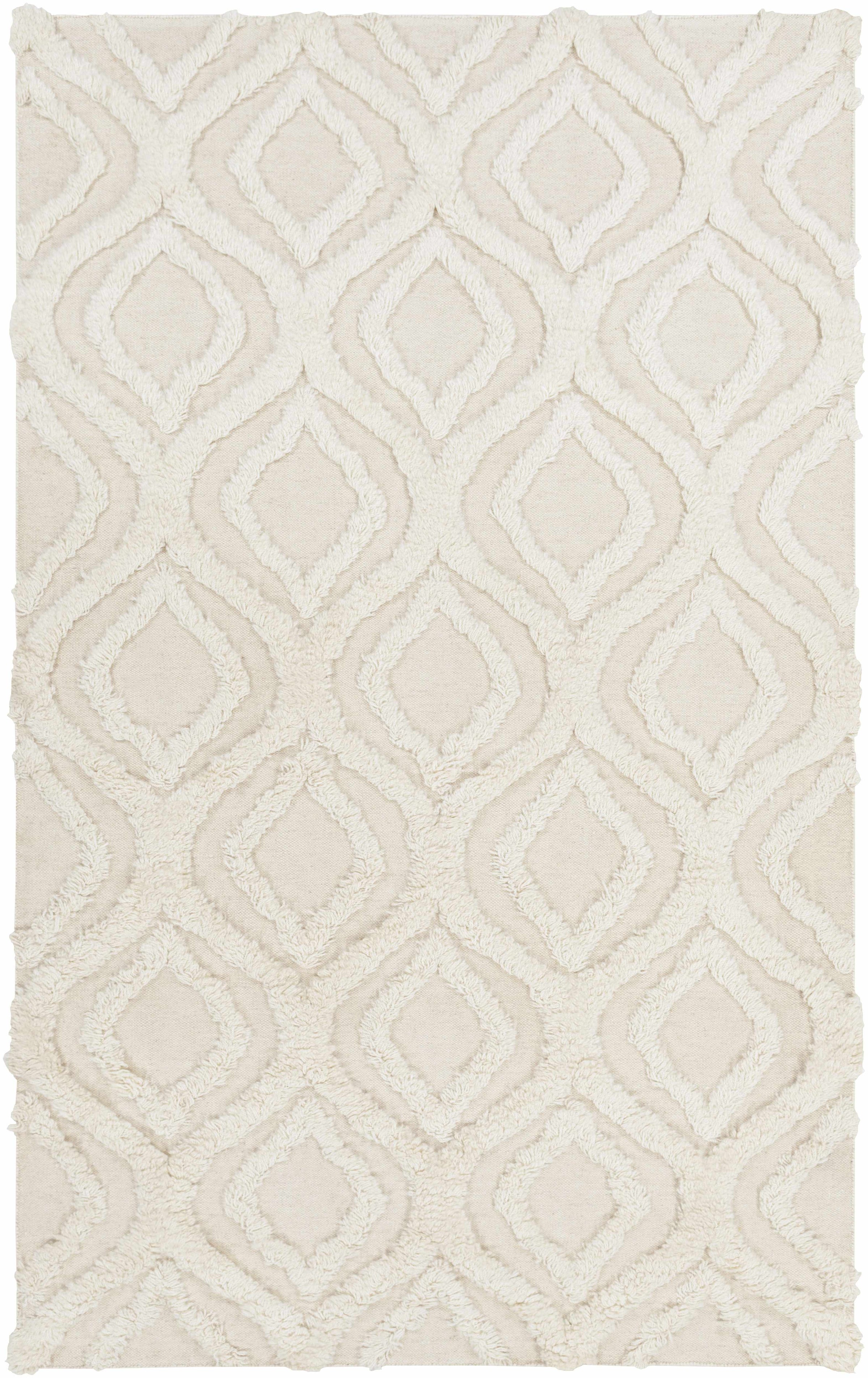 Cream Hand Woven 100% Wool Modern Rectangle Handmade rug, Indoor use only, no fringe, non-washable. runner also available