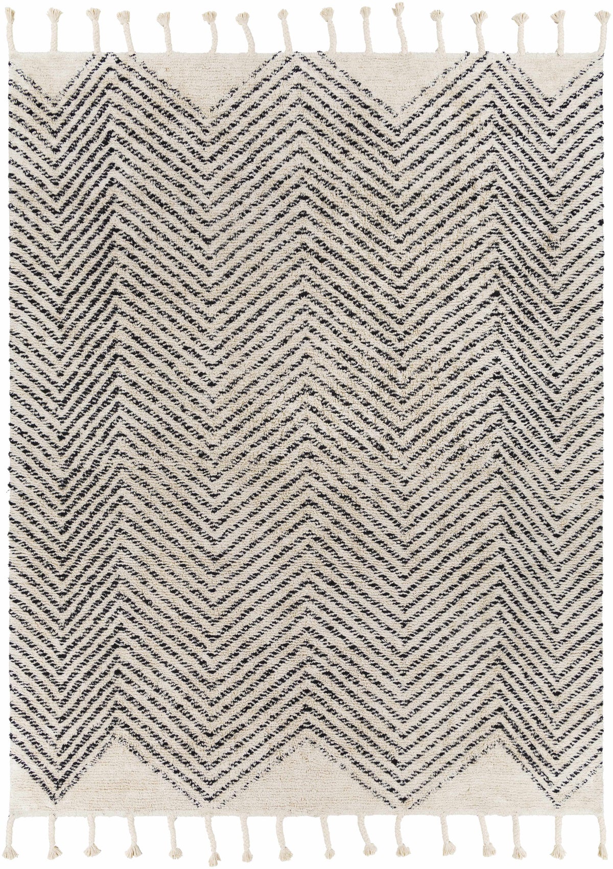 Charcoal Hand Woven 100% Cotton Global Rectangle Handmade rug, Indoor use only, has fringe, non-washable.