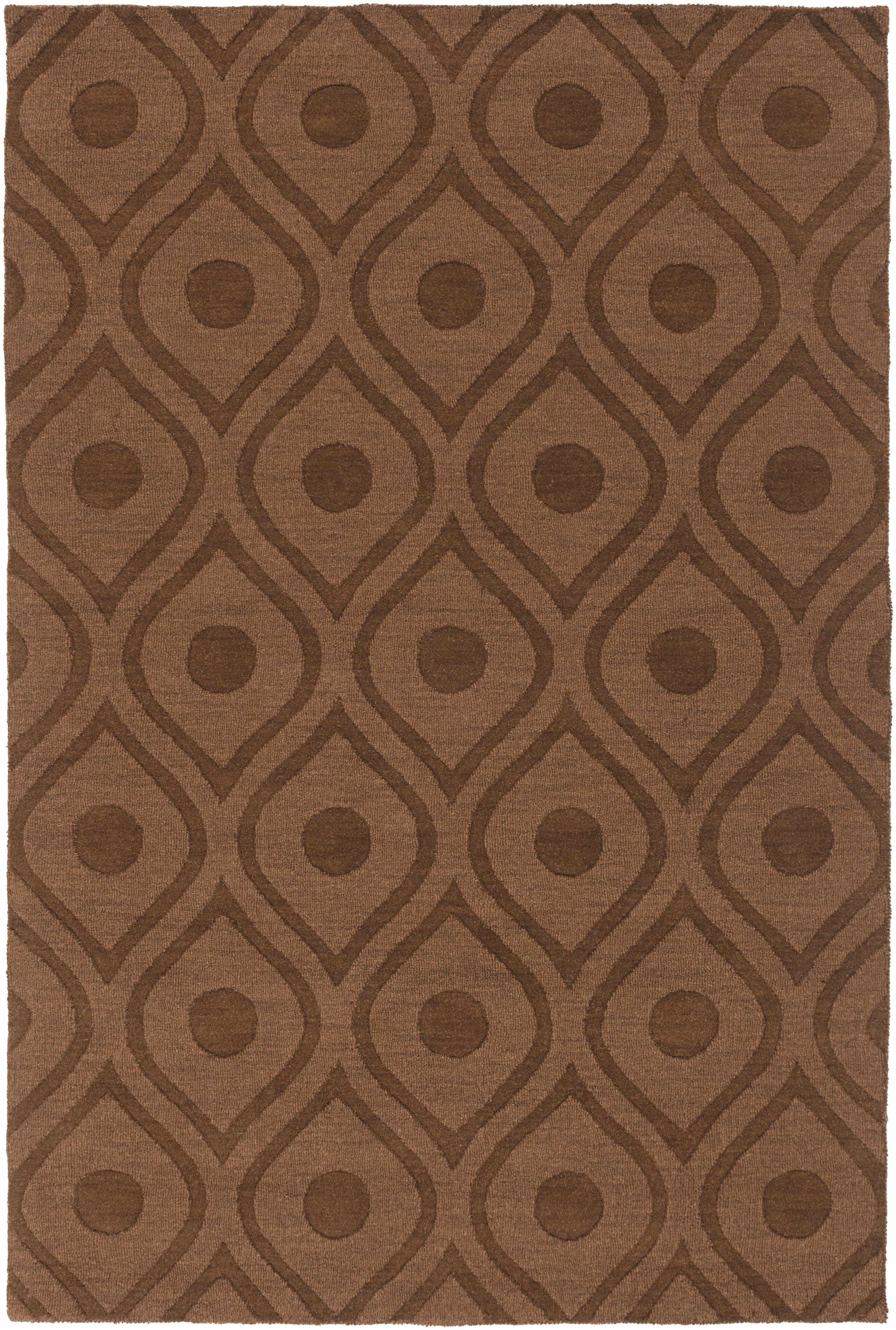 Dark Brown Hand Loomed 100% Wool Modern Rectangle Handmade rug, Indoor use only, no fringe, non-washable. round, runner also available
