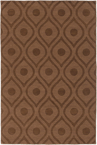 Dark Brown Hand Loomed 100% Wool Modern Rectangle Handmade rug, Indoor use only, no fringe, non-washable. round, runner also available