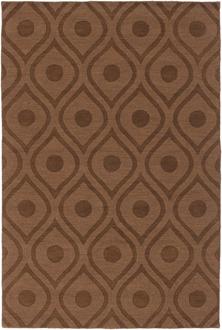 Dark Brown Hand Loomed 100% Wool Modern Rectangle Handmade rug, Indoor use only, no fringe, non-washable. round, runner also available