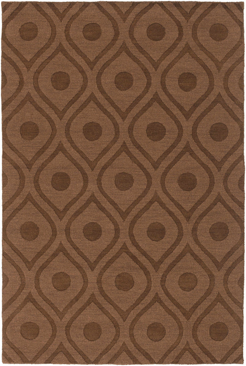 Dark Brown Hand Loomed 100% Wool Modern Rectangle Handmade rug, Indoor use only, no fringe, non-washable. round, runner also available