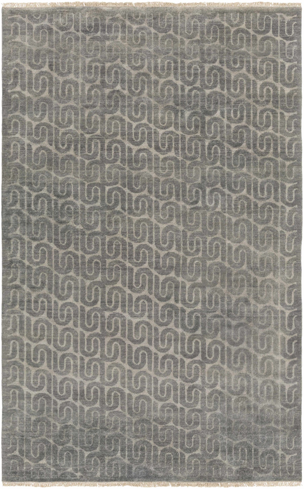 Charcoal Hand Knotted 100% Wool Cottage Rectangle Handmade rug, Indoor use only, has fringe, non-washable.